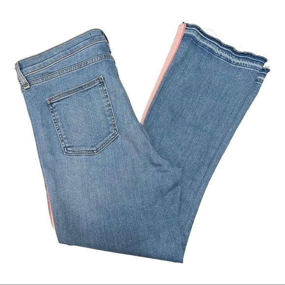 Veronica Beard Carolyn High Rise Button Fly Tuxedo Stripe Baby Boot Jeans 31 - Picture 11 of 15